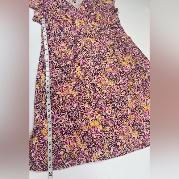 Sahalie Cap Sleeve Stretch Paisley Batik Jersey Stretch Dress Womens Large - Picture 5 of 9